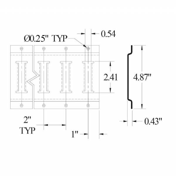 5' Gray Painted Horizontal Series E-Track #3