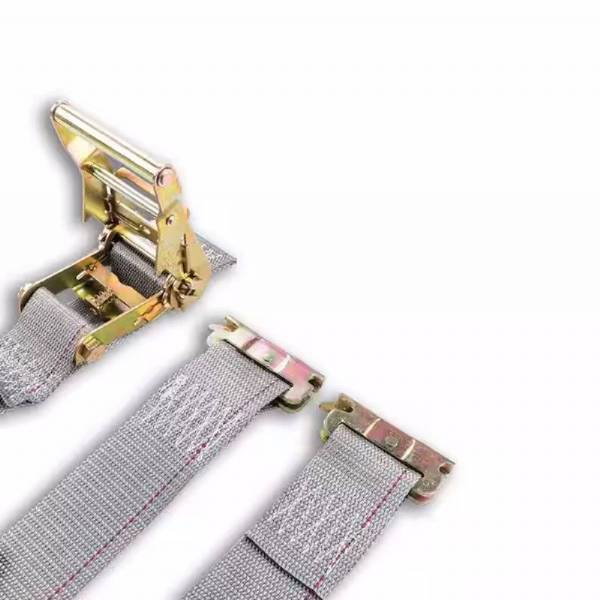 2" x 16' Gray Ratchet Strap with E-Track Fittings #4