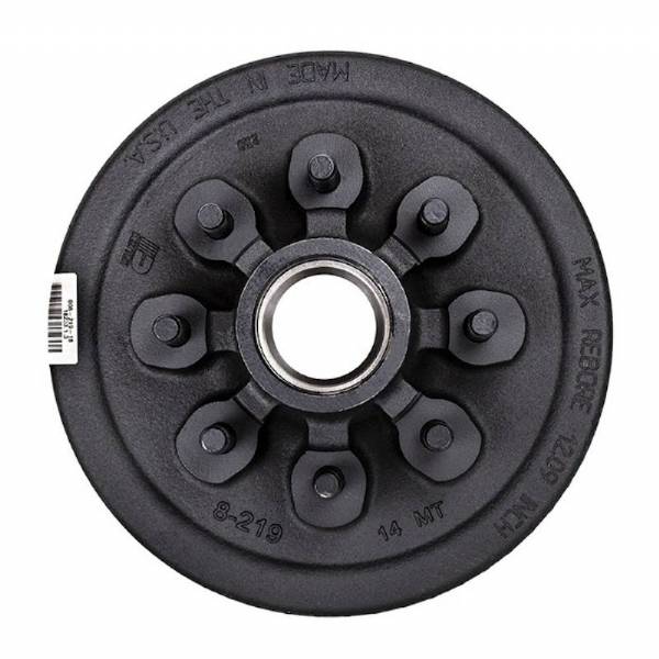 7000 lbs. 8 on 6-1/2" Bolt Pattern 12" Brake Drum with 9/16" Lug Studs