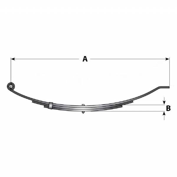 2" x 25" 3500 lbs. 5 Leaf Slipper End Leaf Spring #2