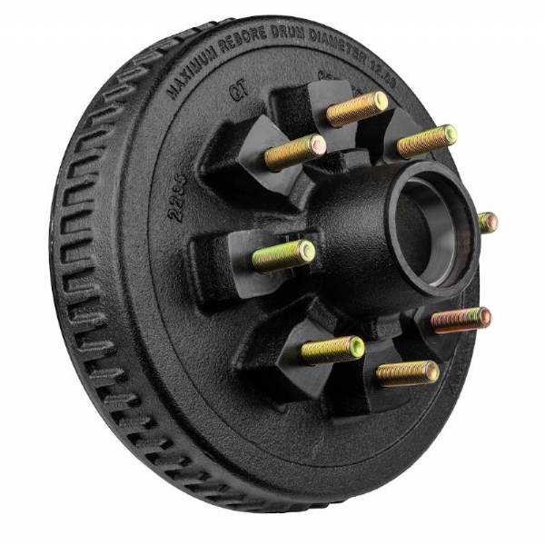 7000 lbs. 8 on 6-1/2" Bolt Pattern 12" Brake Drum with 9/16" Lug Studs #3