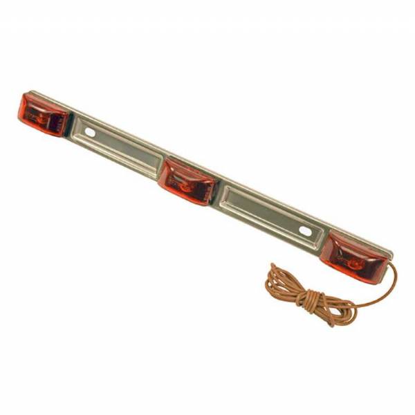 Red Identification Light Bar with Stainless Steel Base Poly Pack