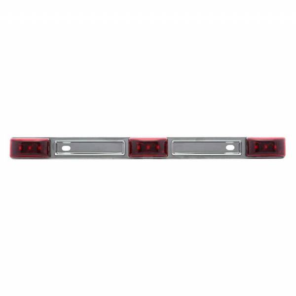 Red LED Identification Light Bar with Stainless Steel Base