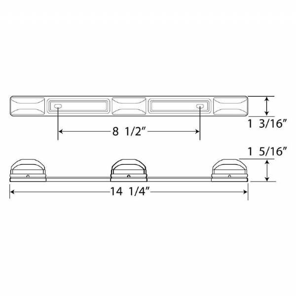 Red LED Identification Light Bar with Stainless Steel Base #5