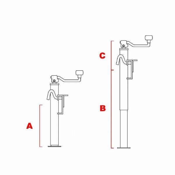 3000 lbs. Weld-on Topwind Snap Ring Swivel Jack #7
