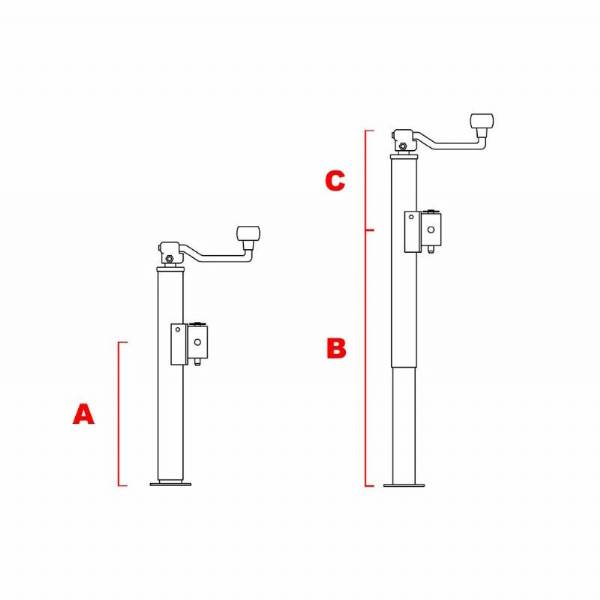 3000 lbs. Weld-on Topwind Pipe Mount Swivel Jack #8
