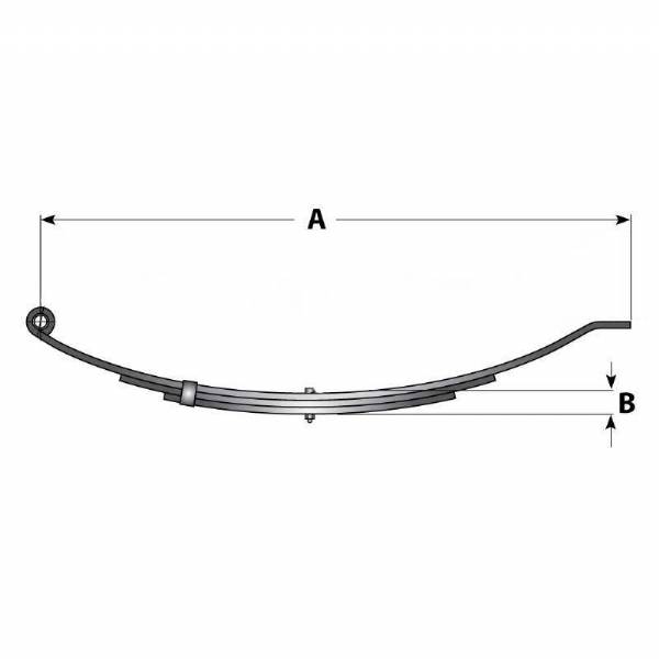 2" x 25" 2000 lbs. 4 Leaf Slipper End Leaf Spring #2