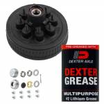 7000 lbs. 8 on 6-1/2" Bolt Pattern 12" Pre-Greased Brake Drum Kit with 1/2" Lug Studs