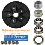 3500 lbs. 5 on 4-1/2" Bolt Pattern 10" Pre-Greased Brake Drum Kit
