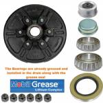 6000 lbs. 6 on 5-1/2" Bolt Pattern 12" Pre-Greased Brake Drum Kit
